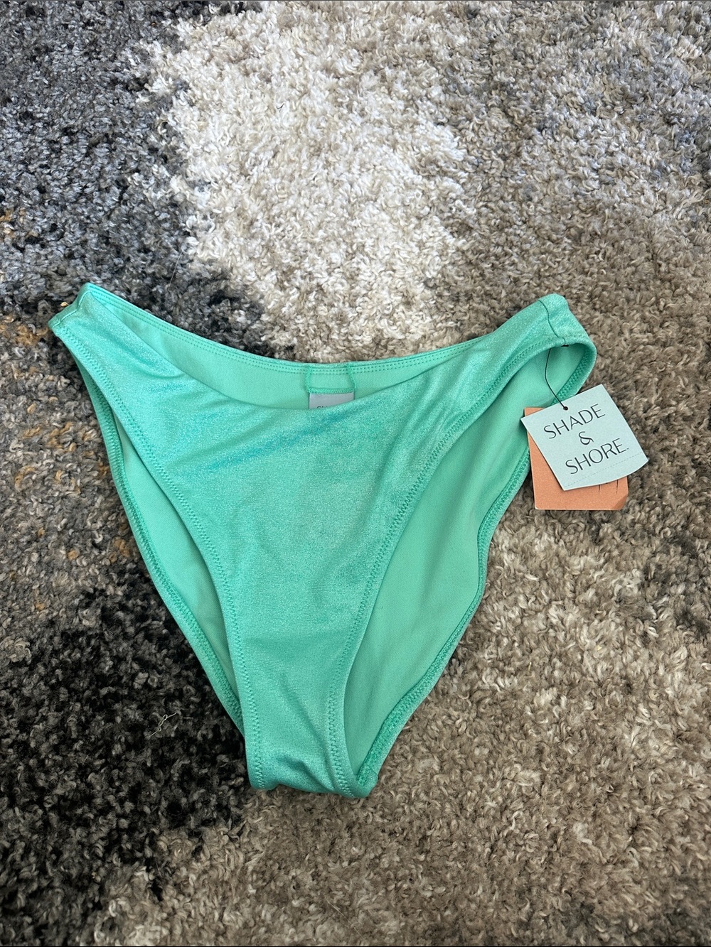 Shade & Shore Mint Green High-Rise Bikini Bottom
